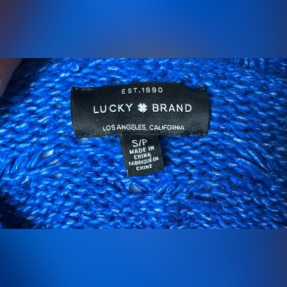 Lucky Brand Quinn Cable Knit Royal Blue Pullover Size Small - Picture 5 of 6